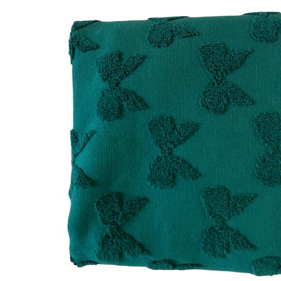 Bella Lux Christmas Bows Bath Towel Set of 2 Chic Holiday Green Bathroom Decor - Picture 11 of 16